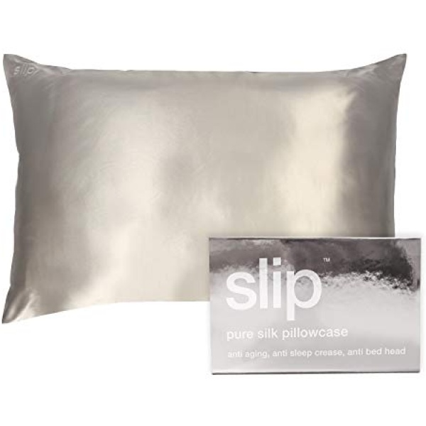 SLIP Silk Queen Pillowcase, Silver (20" x 30") - 100% Pure 22 Momme Mulberry Silk Pillowcase - Silk Pillowcase for Skin and Health Benefits