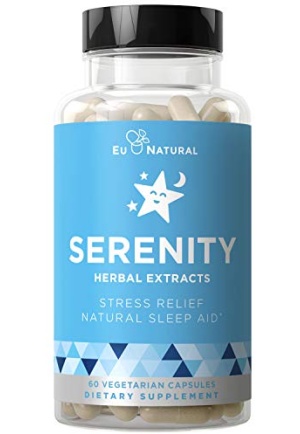 Serenity Natural Sleep Aid – Drift Off & Fall Asleep Without Being Groggy – Non-Habit Forming – Magnesium, Valerian Root, Melatonin – 60 Vegetarian Soft Capsule