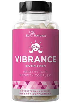 Vibrance Hair Growth Vitamins – Grow Hair Faster, Healthier & Stronger Length, Beautiful Locks for All Hair Types – Biotin & OptiMSM – 60 Vegetarian Soft Capsules